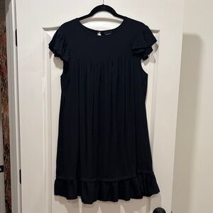 Women’s Who What Wear Black Ruffle Sleeve Dress